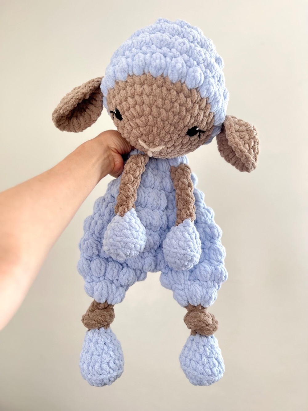 Lamb Snuggler, Lamb Lovey, 21" (53 cm) Crochet Handmade Lamb Snuggler